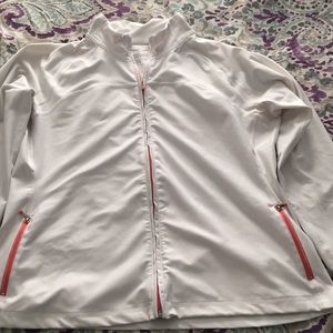 GapBody white zipper jacket with zippered pockets